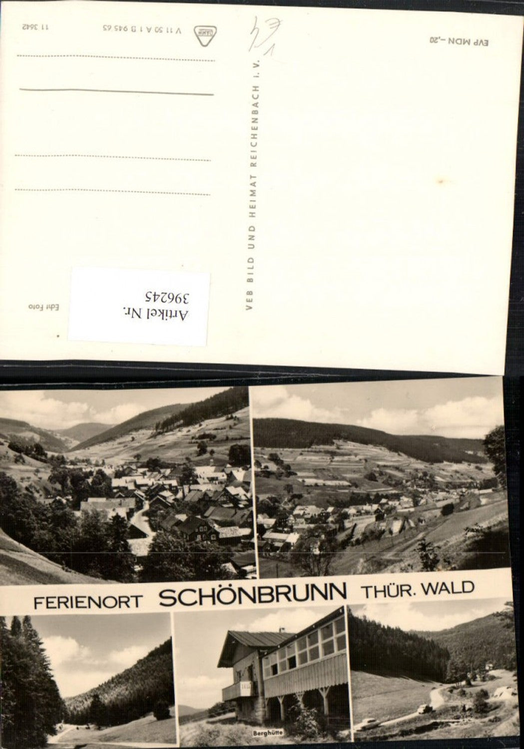 396245, Schönbrunn Total Mountain Hut Multi-view postcard pub VEB