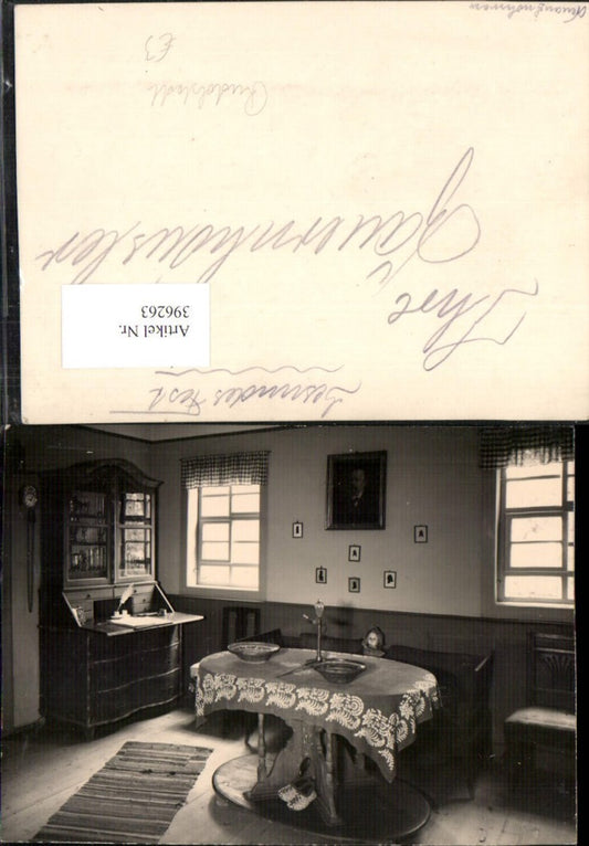 396263, Photo postcard Rudolstadt Local History Museum Interior view Table Desk Doll