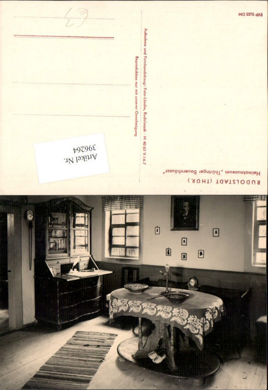 396264, Rudolstadt Local History Museum Thuringian Farmhouses Room Table Doll