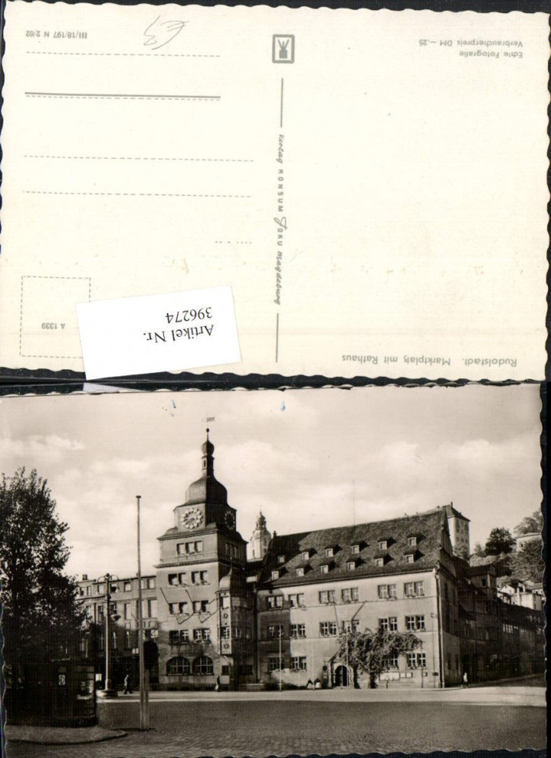 396274,Rudolstadt Marktplatz m. Rathaus