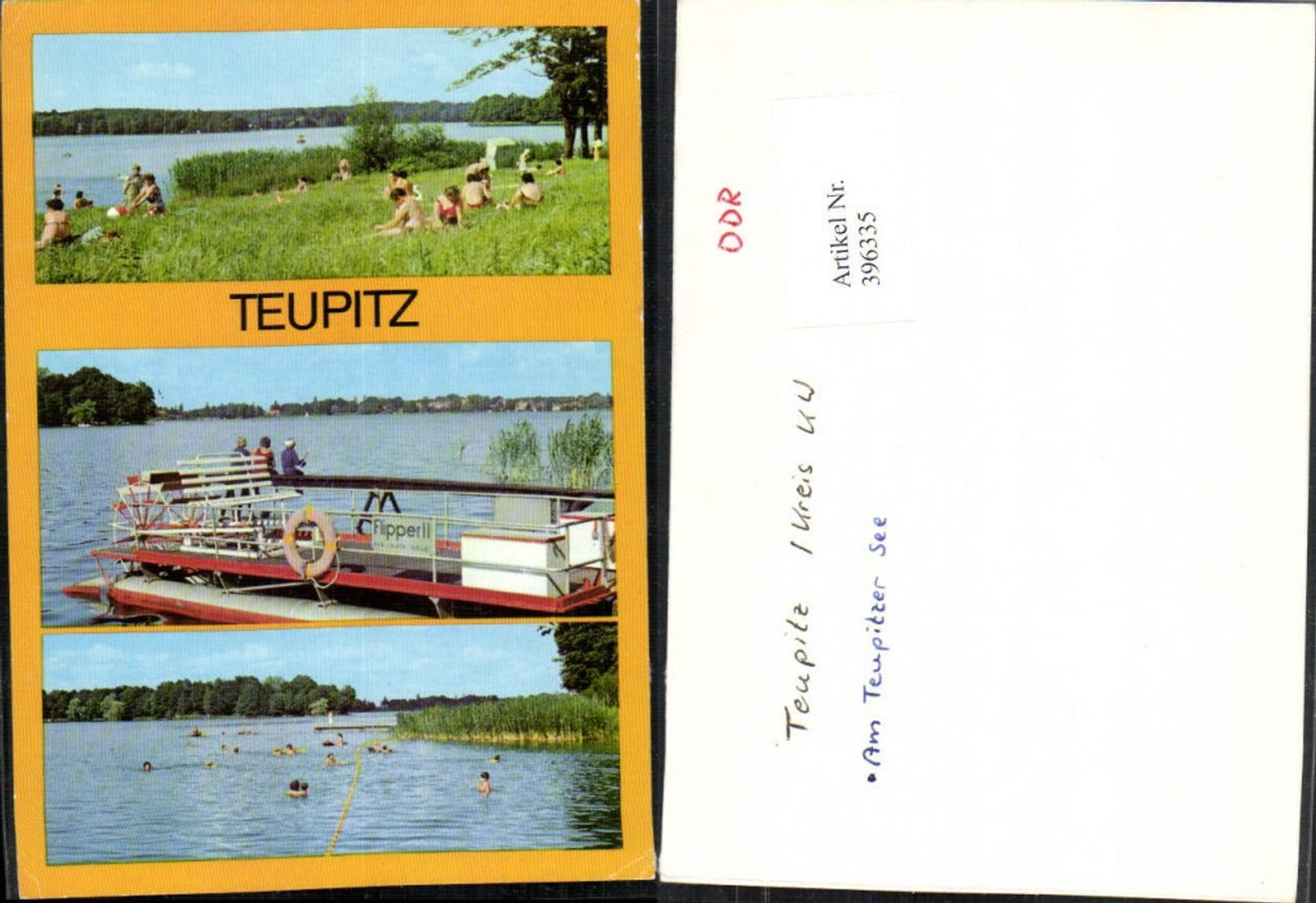 396335,Teupitz Teupitzer See Strandbad Boot Mehrbildkarte