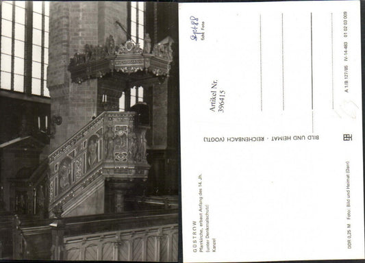 396415,Güstrow Pfarrkirche Kirche Kanzel pub VEB