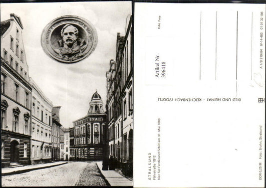396418,Stralsund Fährstraße 1912 Straßenansicht Fotomontage Portrait pub VEB
