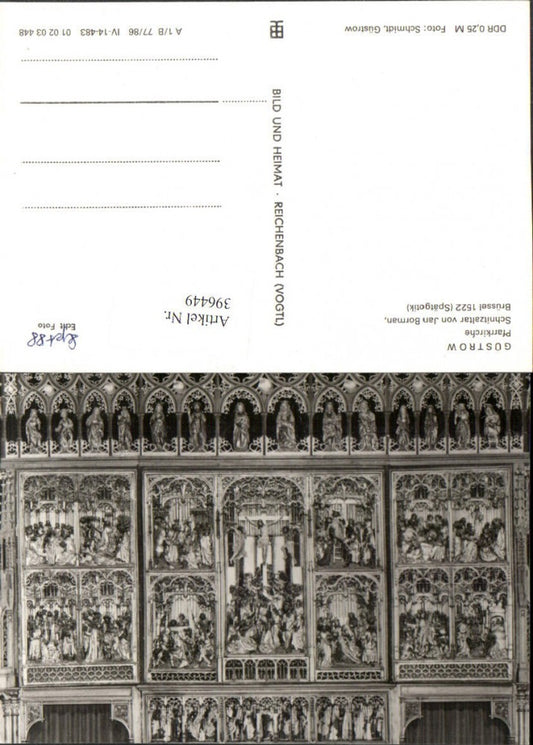 396449,Güstrow Pfarrkirche Kirche Schnitzaltar von Jan Borman pub VEB