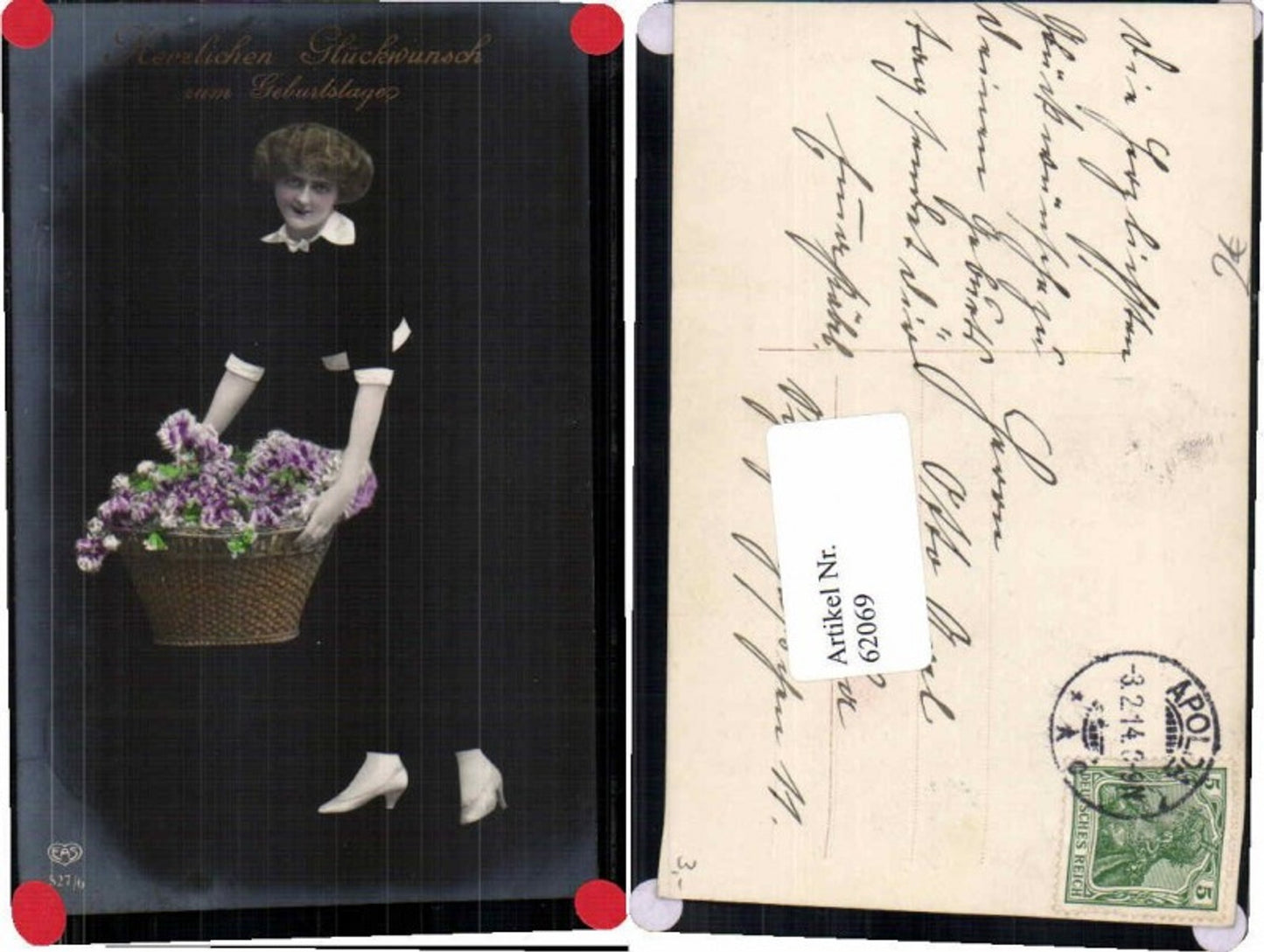 62069,Geburtstag Frau Korb Blumen EAS 527-6
