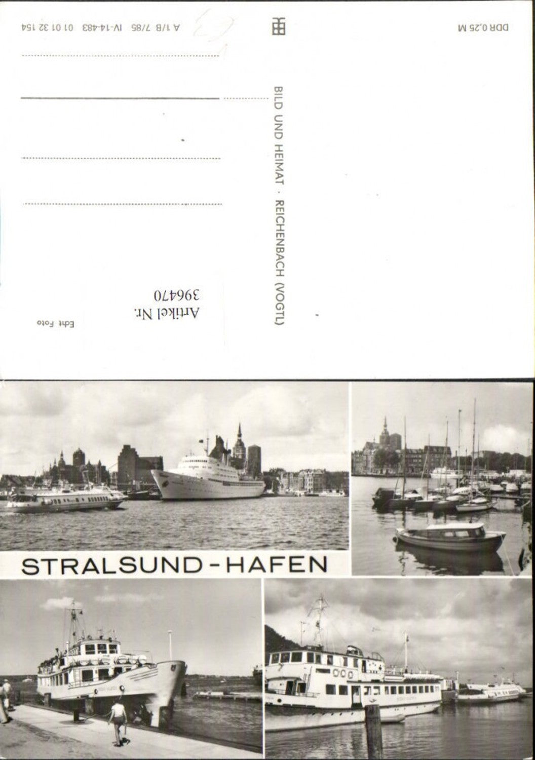 396470,Stralsund Hafen Schiffe Dampfer Boote Mehrbildkarte pub VEB