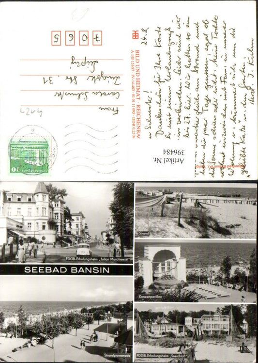 396484,Seebad Bansin Strand Konzertpavillon Erholungsheim Mehrbildkarte