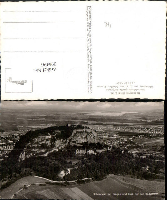396496, Hohentwiel near Singen, overall view and view of Lake Constance