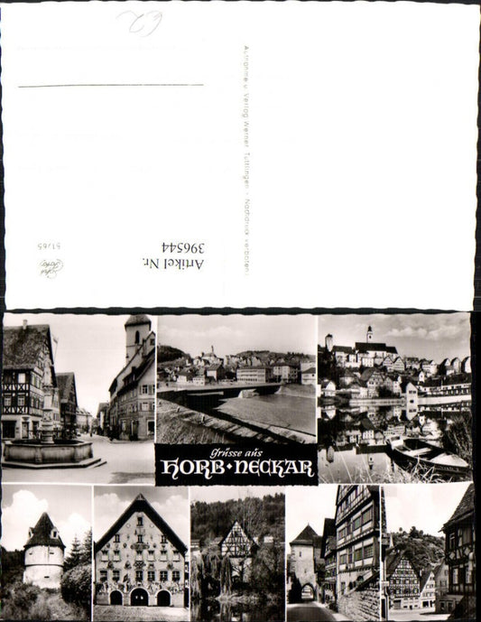 396544, Horb am Neckar Partial view Fountain Bridge Tower Multi-view map