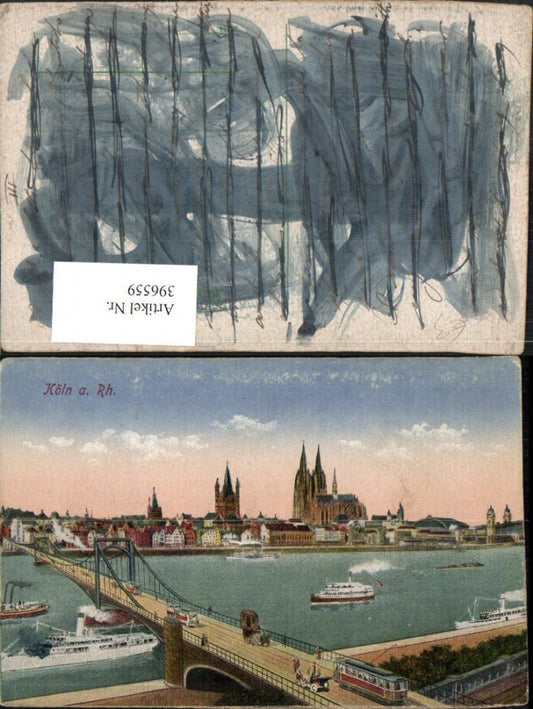 396559,Köln am Rhein Teilansicht Brücke Dampfer