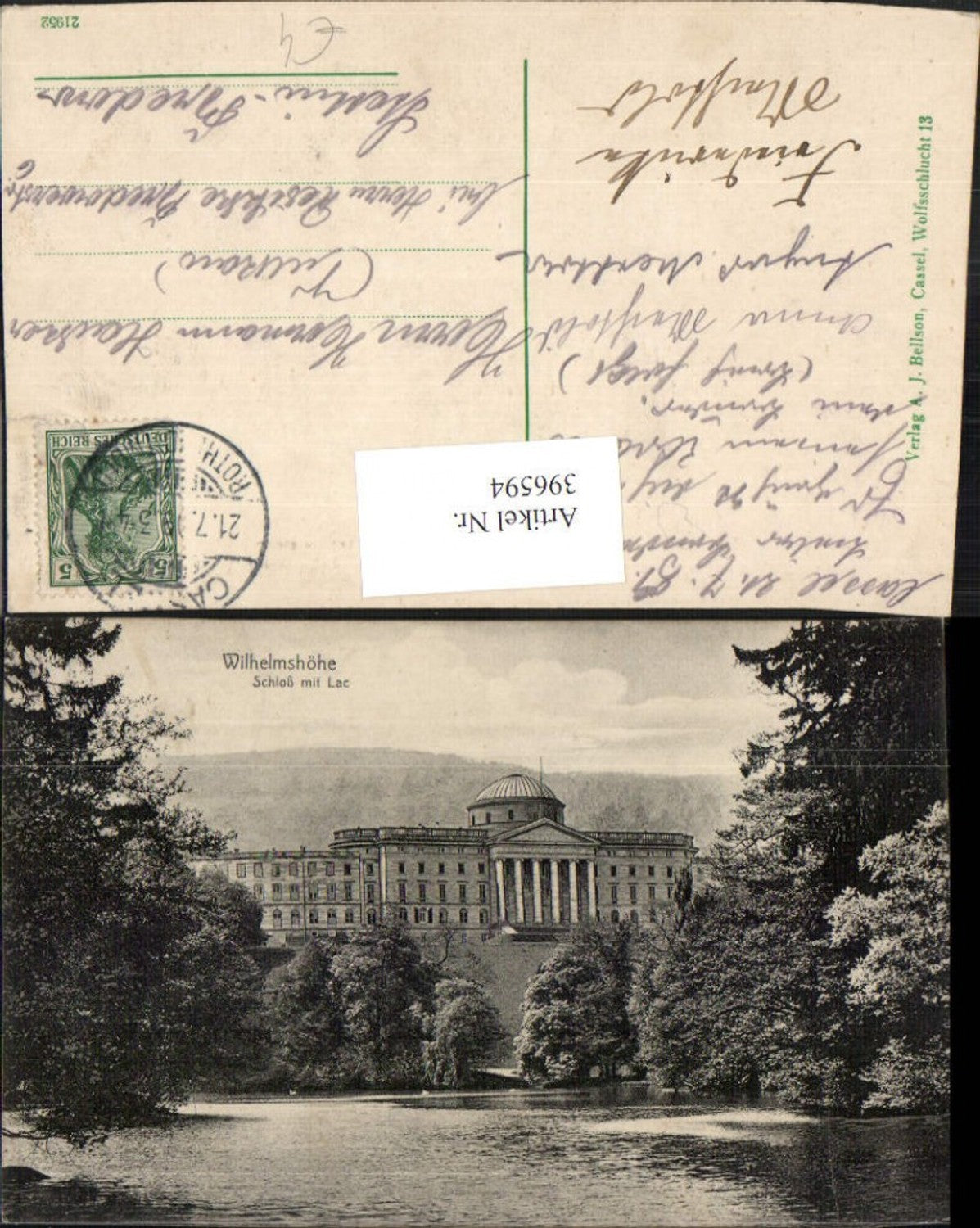 396594,Kassel Wilhelmshöhe Schloss mit Lac See