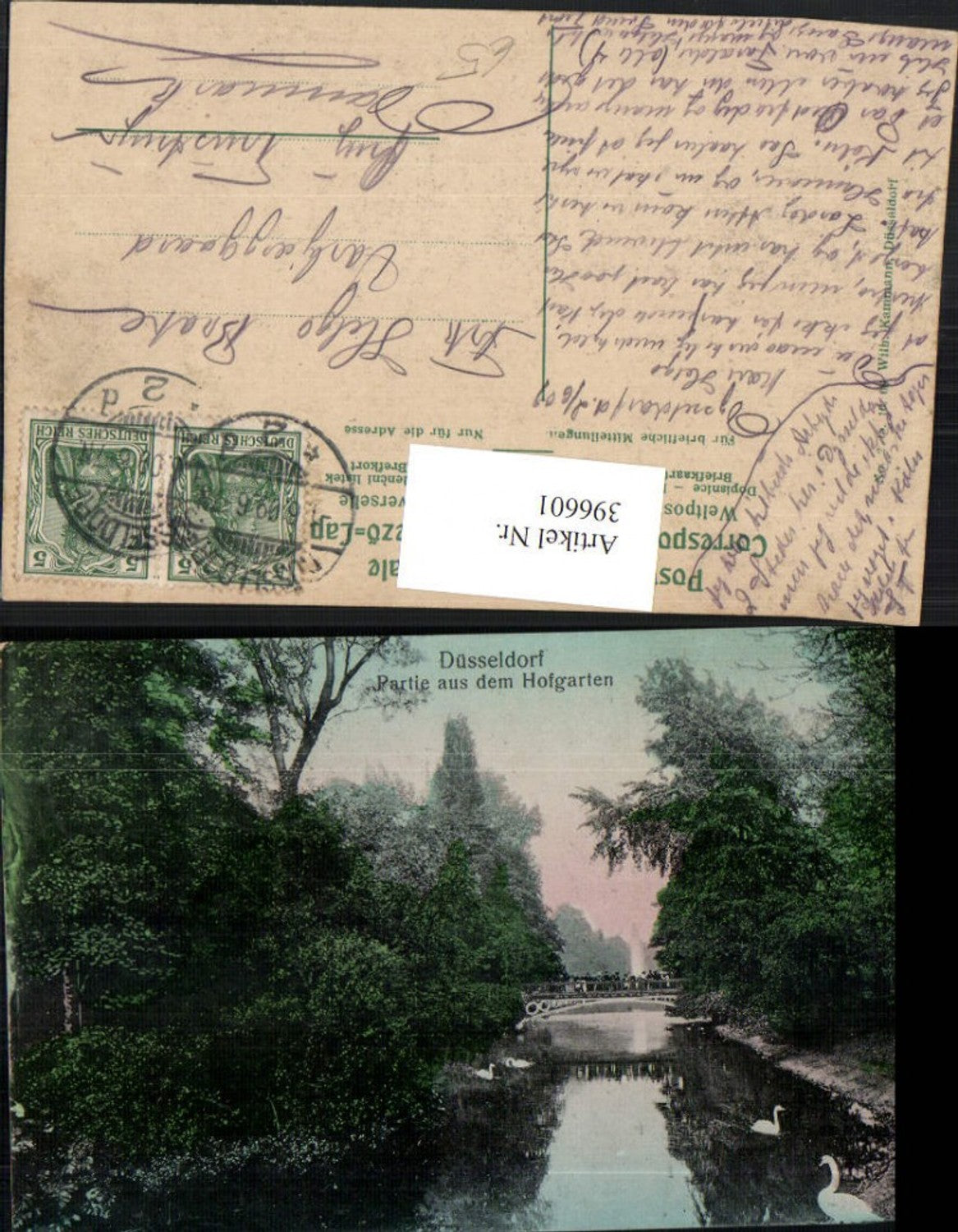 396601,Düsseldorf Partie aus dem Hofgarten Schwäne