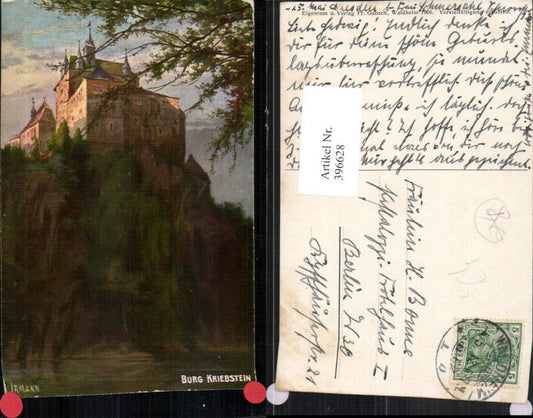 396628,Künstler AK Irmann Burg Kriebstein b. Waldheim