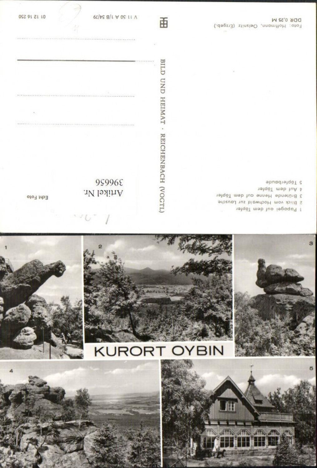 396656,Oybin Felsen Papagei Töpferbaude Mehrbildkarte pub VEB