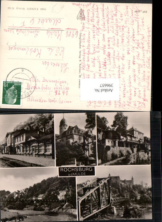 396657,Rochsburg an d. Mulde Bahnhof Brücke Schloss Mehrbildkarte