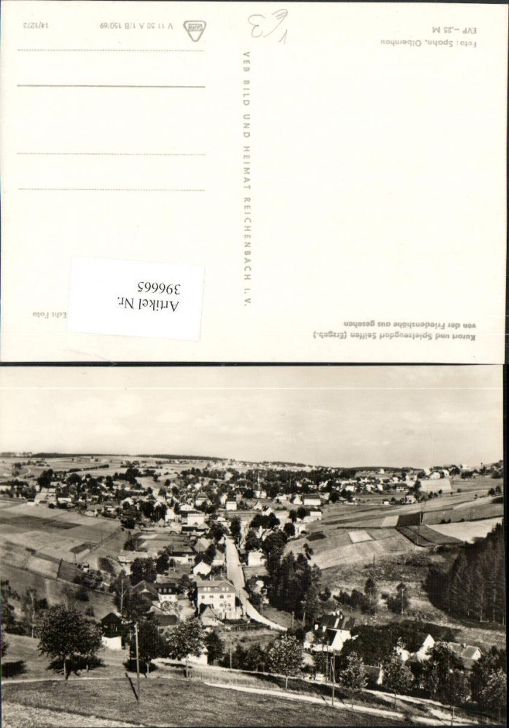 396665,Seiffen im Erzgebirge Totale von d. Friedenshöhe pub VEB