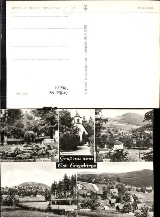 396684,Geising Schellerhau Altenberg Totale Kirche Oberbärenburg Mehrbildkarte pub VEB