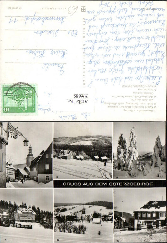 396685,Geising Bärenfels Altenberg Schellerhau Kipsdorf Winterbilder Mehrbildkarte pub VEB