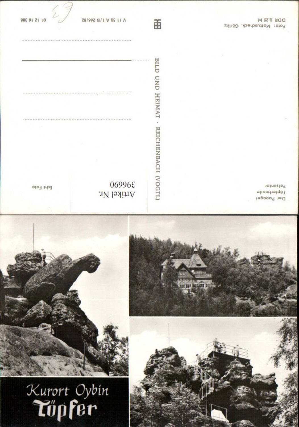 396690,Oybin Töpfer Felsen Papagei Töpferbaude Mehrbildkarte pub VEB