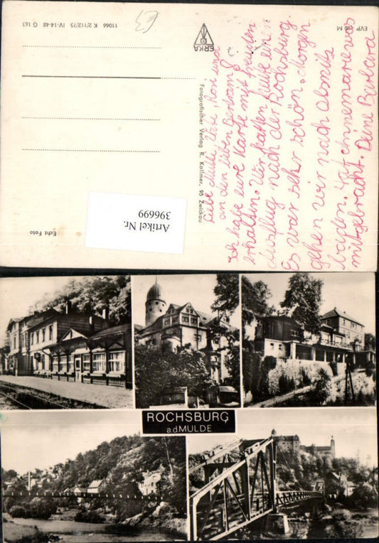 396699,Rochsburg an d. Mulde Bahnhof Brücke Schloss Mehrbildkarte