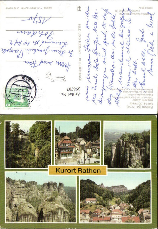 396707,Rathen Teilansicht Berghotel Felsenburg Mehrbildkarte pub VEB