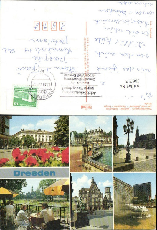 396712,Dresden Zwinger Verkehrsmuseum Kathedrale Brunnen Mehrbildkarte