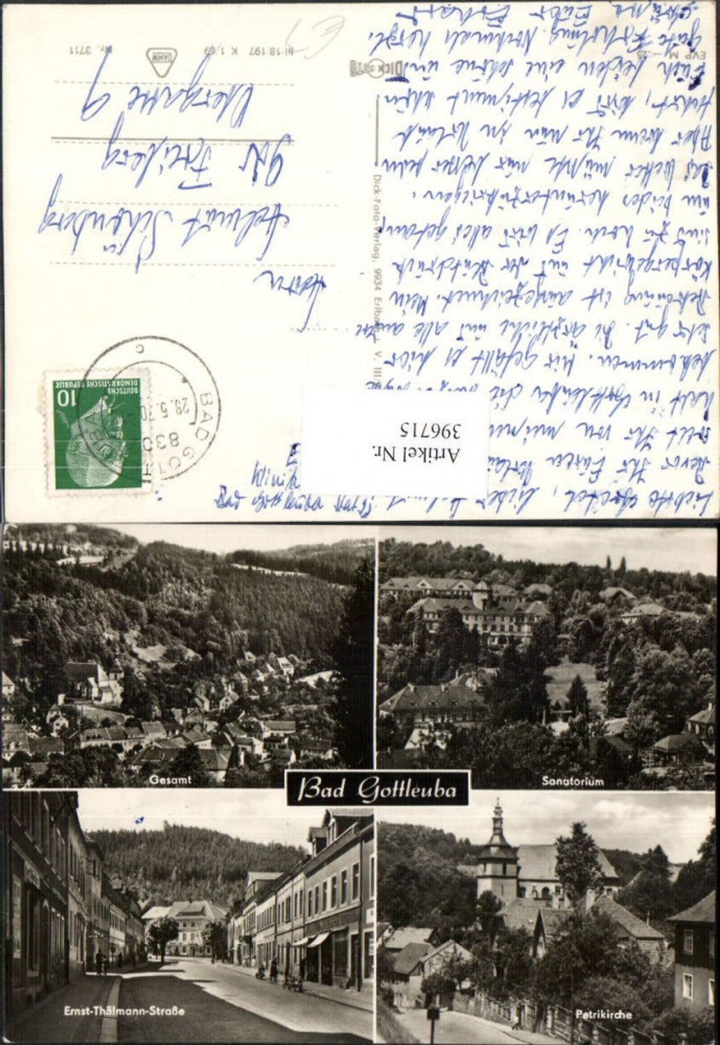 396715,Bad Gottleuba Totale Sanatorium Petrikirche Mehrbildkarte