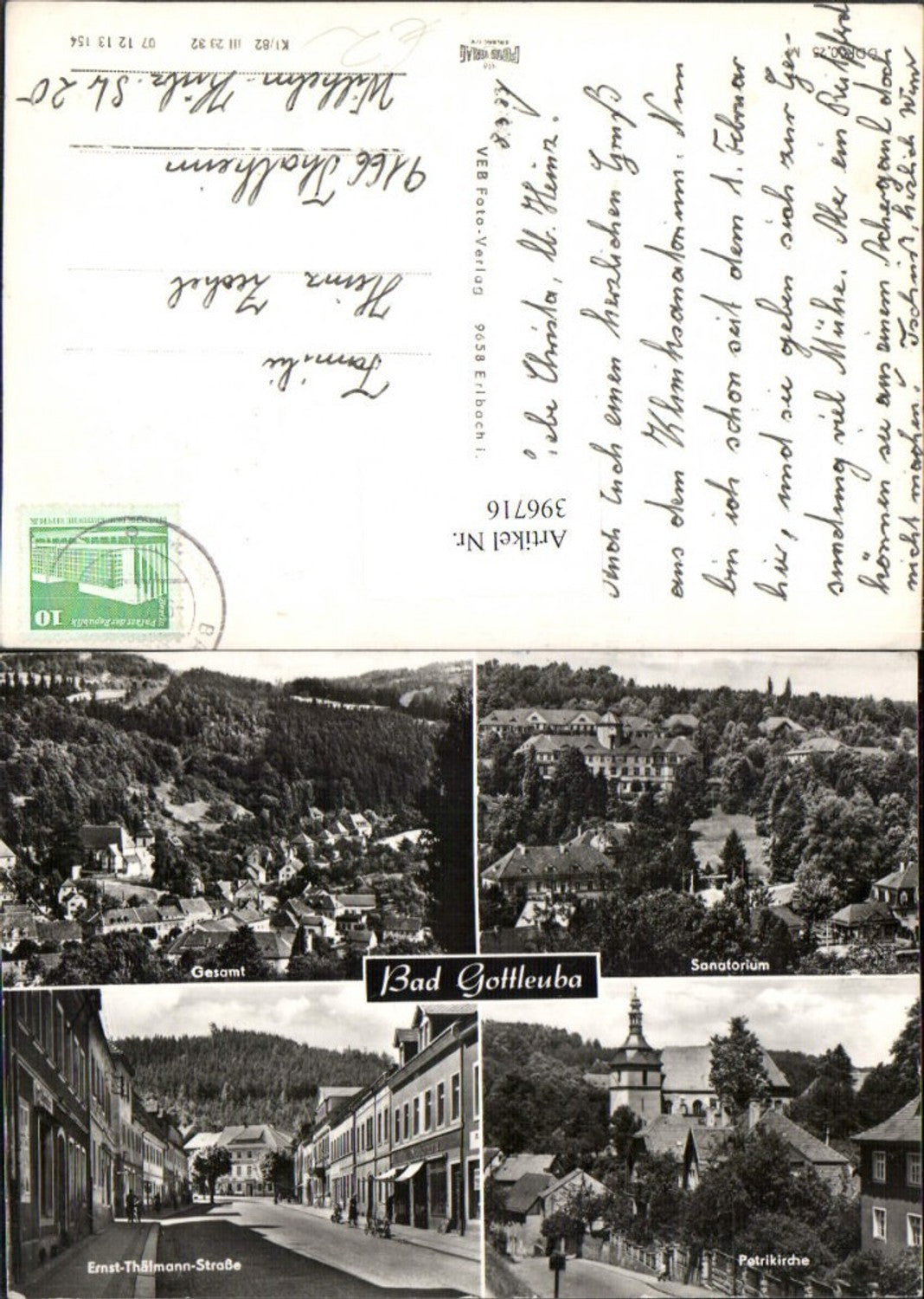 396716,Bad Gottleuba Totale Sanatorium Petrikirche Mehrbildkarte