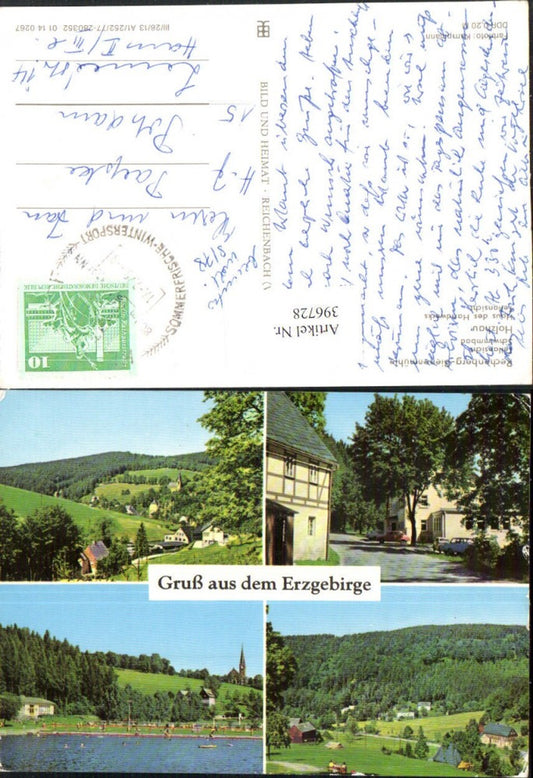 396728,Rechenberg-Bienenmühle Teilansicht Freibad Mehrbildkarte pub VEB