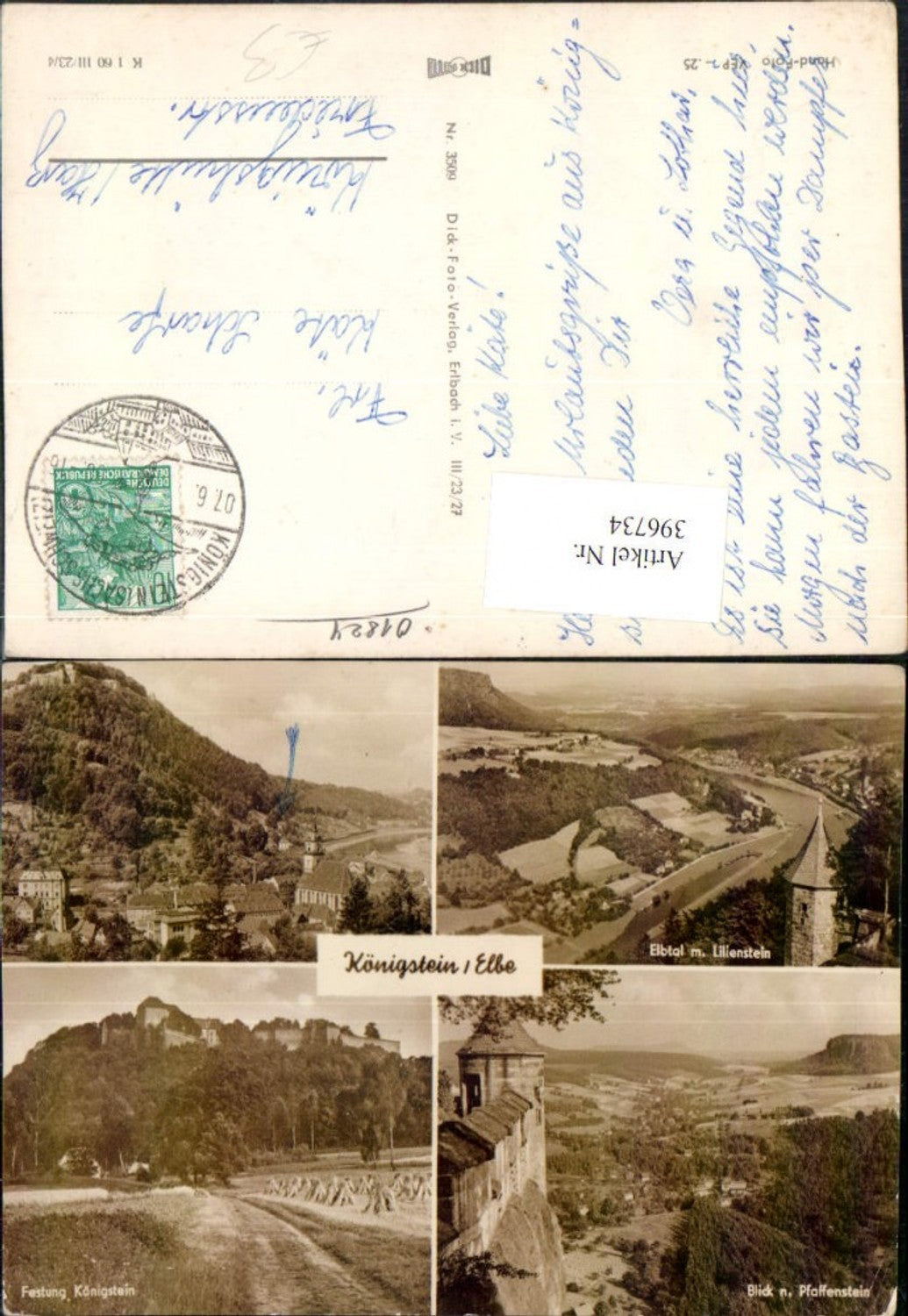 396734,Königstein an d. Elbe Totale Festung Lilienstein Mehrbildkarte