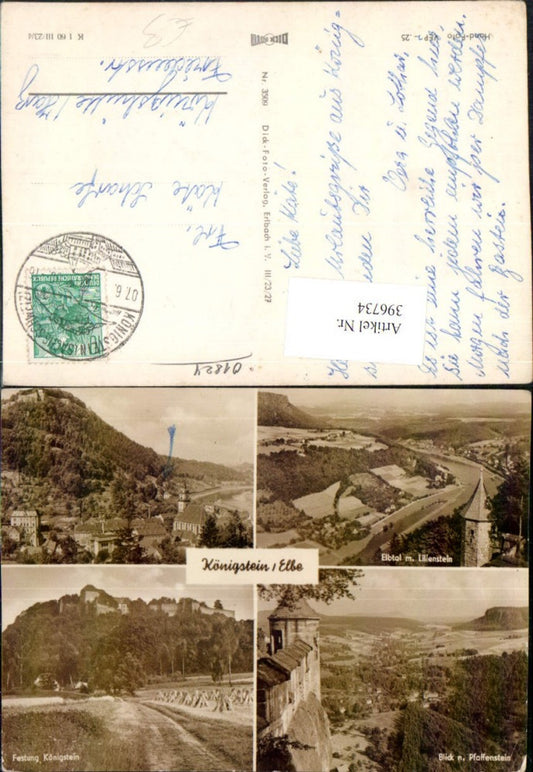396734,Königstein an d. Elbe Totale Festung Lilienstein Mehrbildkarte