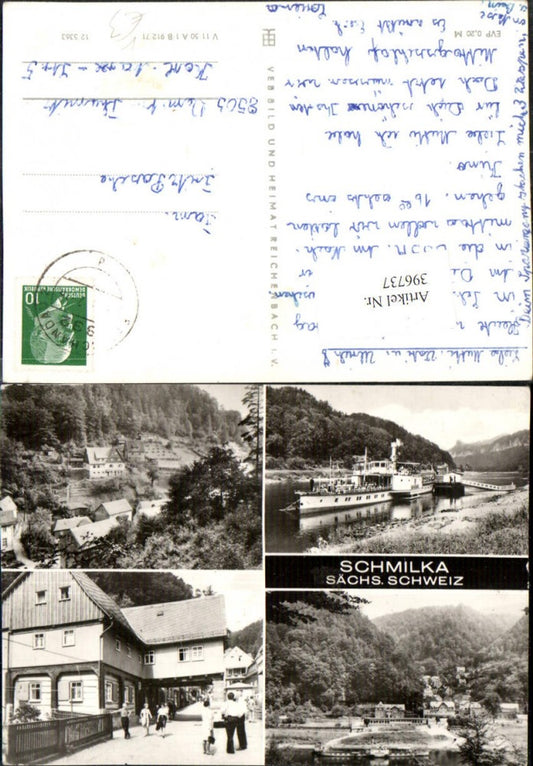 396737,Schmilka Teilansicht Anlegestelle Dampfer Mehrbildkarte pub VEB