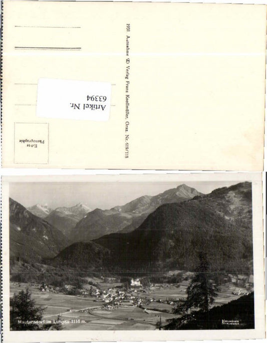 63394,Mauterndorf im Lungau Totale 1931