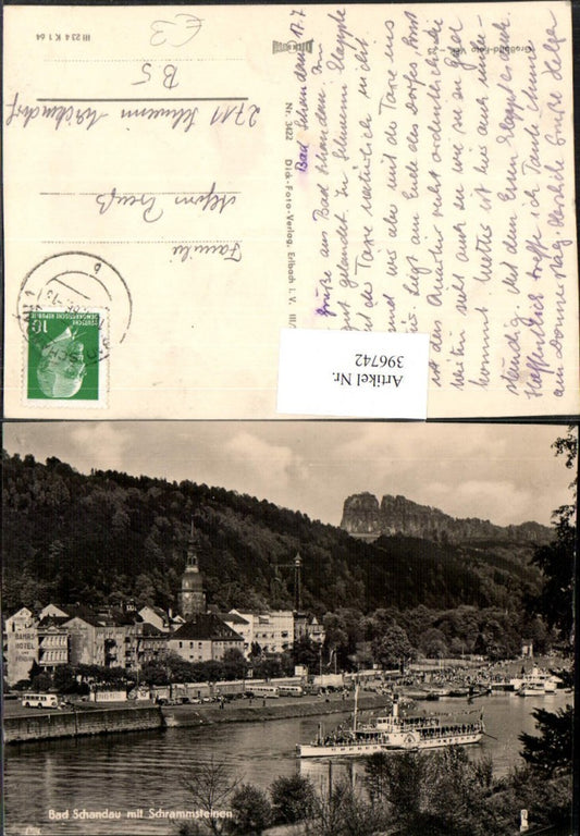396742,Bad Schandau Totale m. Schrammsteine Dampfer