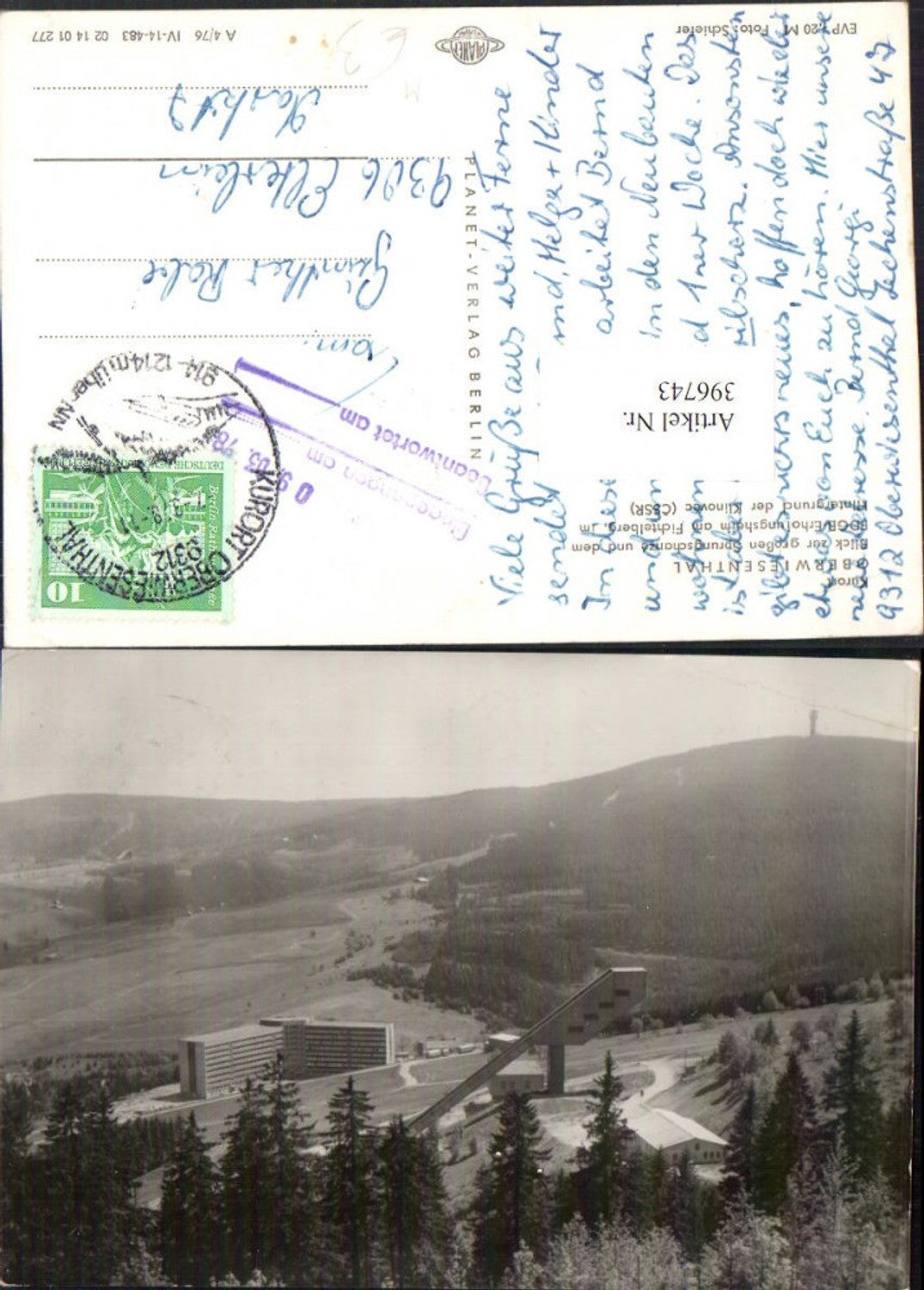 396743,Oberwiesenthal Sprungschanze u. Erholungsheim