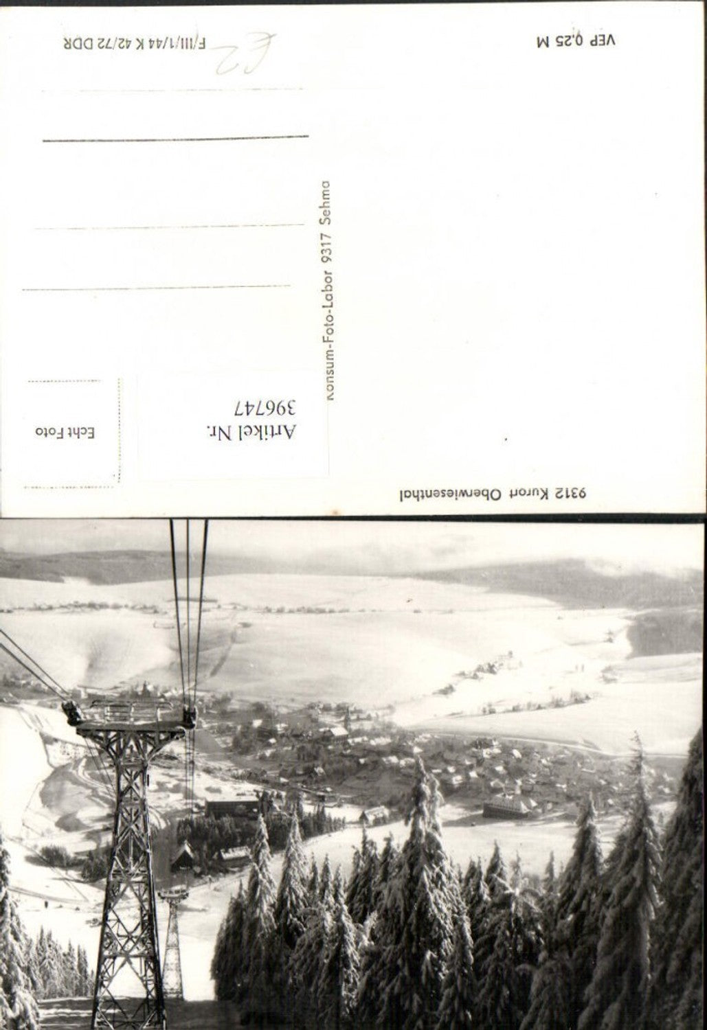 396747,Oberwiesenthal Totale Seilbahn Winterbild