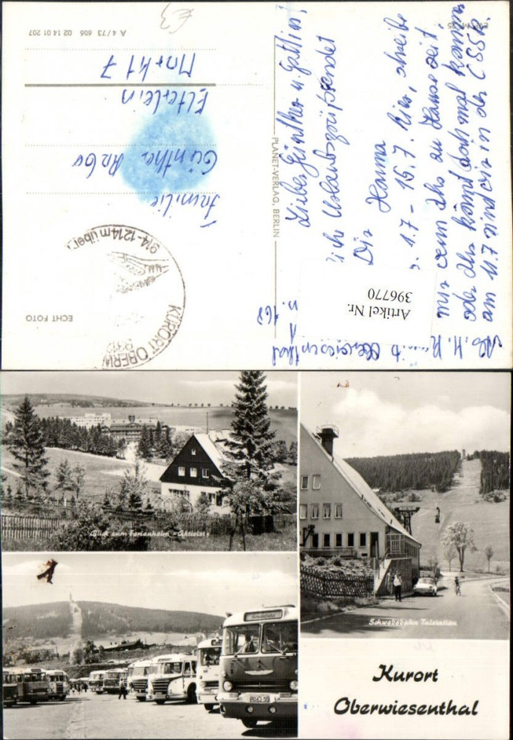 396770,Oberwiesenthal Seilbahn Ferienheim Autobusse Busse Mehrbildkarte
