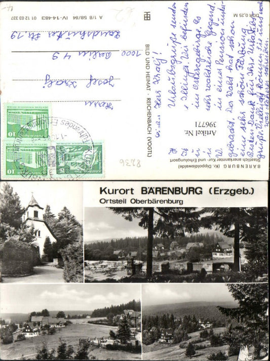 396771,Bärenburg im Erzgebirge Oberbärenburg Kirche Mehrbildkarte pub VEB