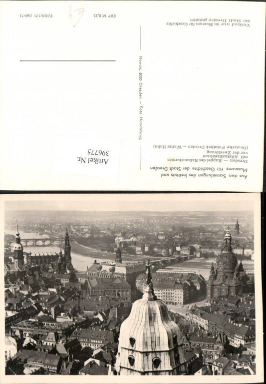 396775,Dresden Kuppel des Rathausturmes m. Altstadtzentrum Teilansicht