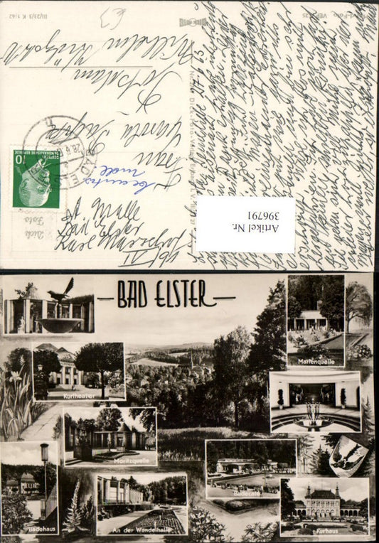 396791,Bad Elster Totale Kurhaus Badehaus Kurtheater Mehrbildkarte
