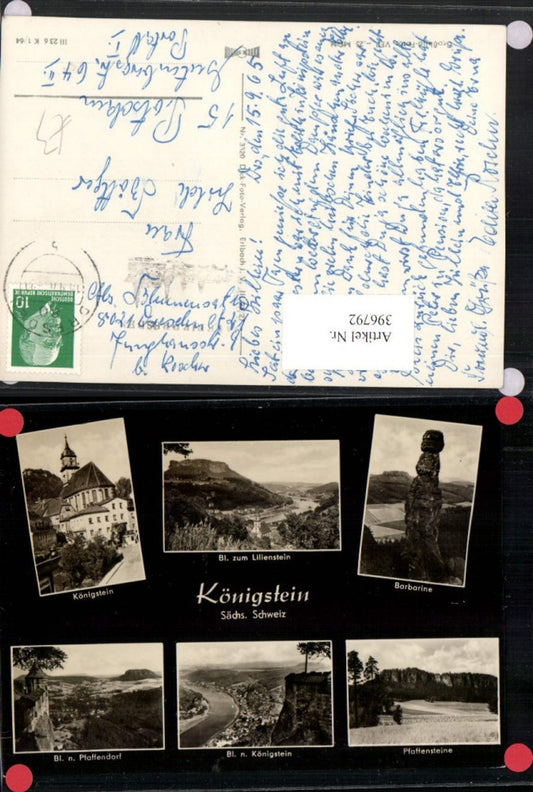 396792,Königstein Totale Kirche Pfaffensteine Barbarine Mehrbildkarte