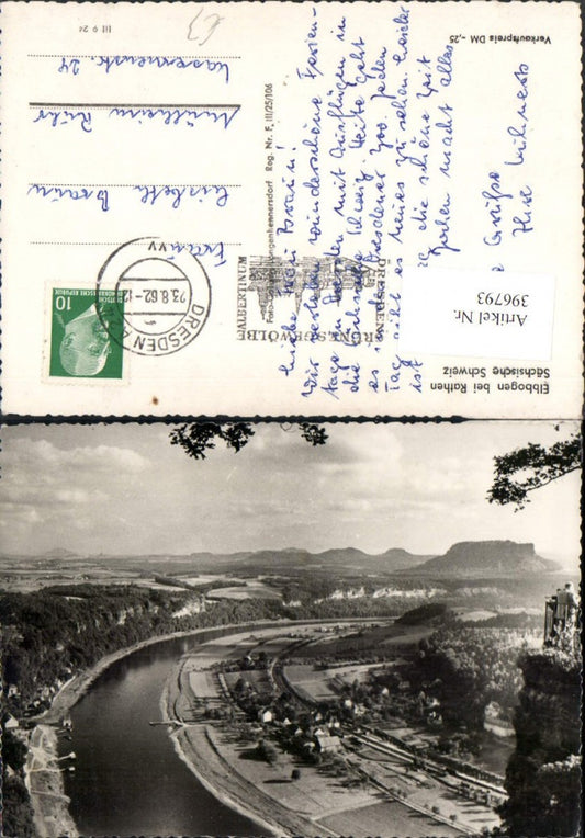 396793,Sächsische Schweiz Elbbogen b. Rathen Fluss