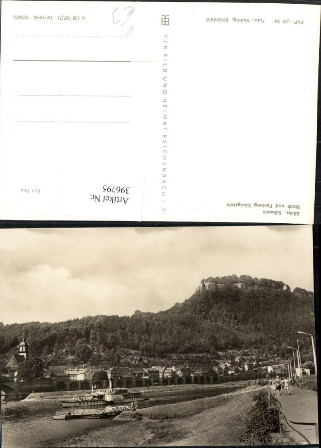 396795,Stadt u. Festung Königstein Totale Dampfer pub VEB