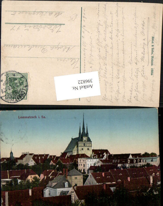 396822,Lommatzsch in Sachsen Teilansicht Kirche