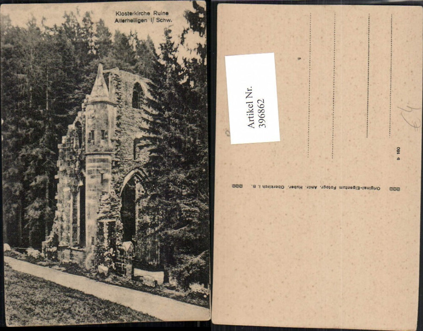 396862,Klosterkirche Ruine Allerheiligen b. Oppenau im Schwarzwald