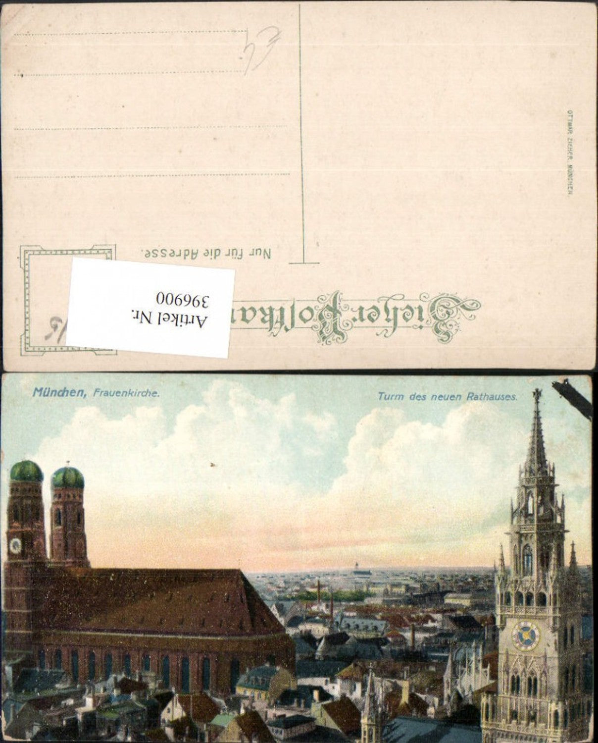 396900,München Teilansicht Frauenkirche Kirche Rathausturm