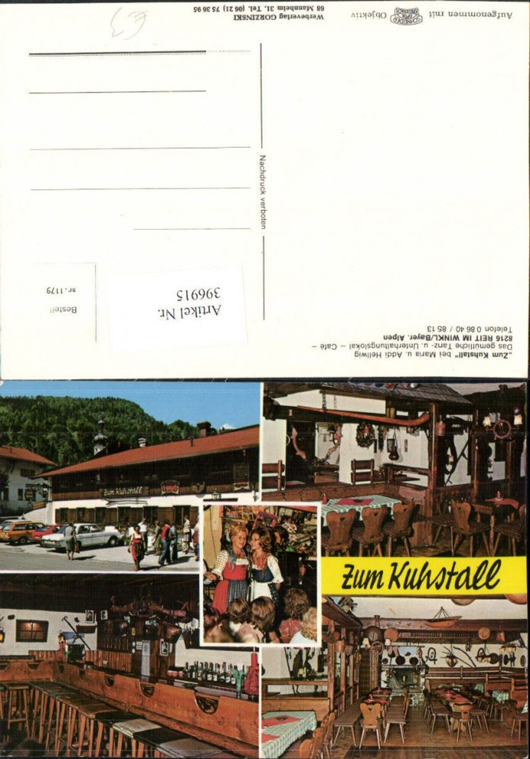 396915,Reit im Winkl Cafe Lokal zum Kuhstall Innenansichten Mehrbildkarte