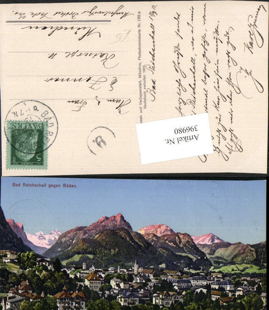 396980,Bad Reichenhall Totale geg. Süden Bergkulisse