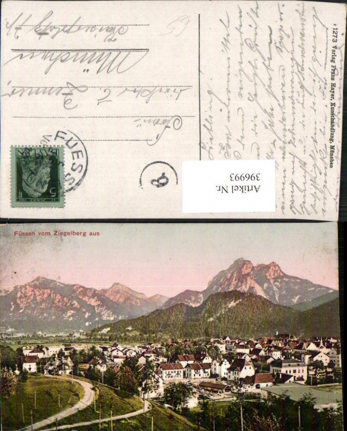 396993,Füssen Teilansicht vom Ziegelberg Bergkulisse