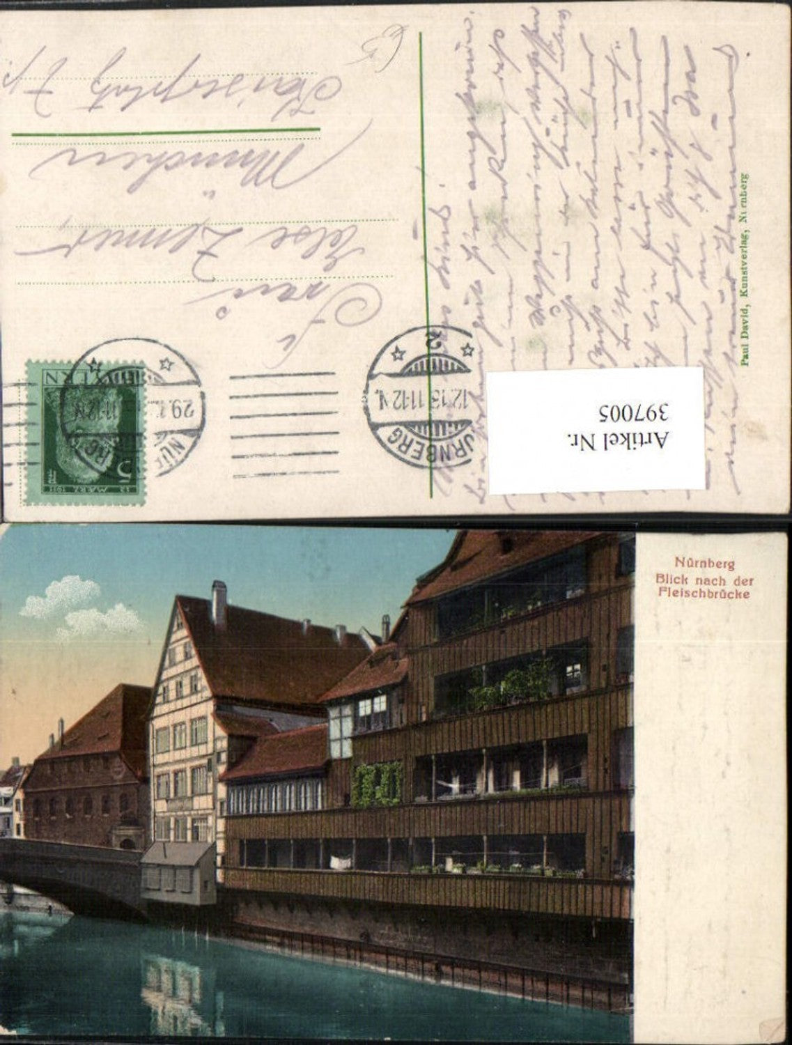 397005,Nürnberg Blick nach der Fleischbrücke Brücke